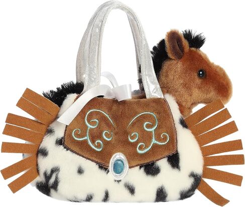 Aurora® Fashionable Fancy Pals™ Western Fringe™ Stuffed Animal - Plush with Stylish Purse for Dress Up Fun - Perfect for Kids 3+ Years, Costumes, and Birthdays - Brown 8 Inches in Kuwait