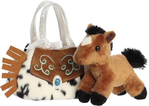 Aurora® Fashionable Fancy Pals™ Western Fringe™ Stuffed Animal - Plush with Stylish Purse for Dress Up Fun - Perfect for Kids 3+ Years, Costumes, and Birthdays - Brown 8 Inches in Kuwait