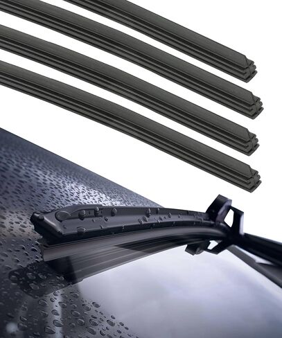 4PCS Wiper Blade Refill,Car Windshield Wipers,Car Accessories Universal Wipers Inserts for Front and Rear Windshield,Automotive Replacement,Suitable for Most Cars,SUV,RV,Trucks,Minivan in Kuwait