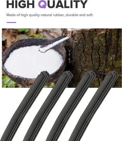 4PCS Wiper Blade Refill,Car Windshield Wipers,Car Accessories Universal Wipers Inserts for Front and Rear Windshield,Automotive Replacement,Suitable for Most Cars,SUV,RV,Trucks,Minivan in Kuwait