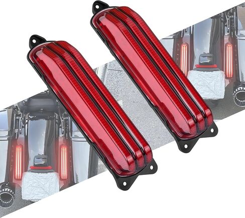 LED Tail Lights for Rear Fender Fascia Compatible with Touring Road King FLHR, Road Glide FLTRX, Street Glide FLHX, Ultra Limited FLHTK, Electra Glide Standard 2014-2025 (Smoked Lens) in Kuwait