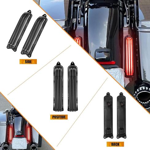 LED Tail Lights for Rear Fender Fascia Compatible with Touring Road King FLHR, Road Glide FLTRX, Street Glide FLHX, Ultra Limited FLHTK, Electra Glide Standard 2014-2025 (Smoked Lens) in Kuwait