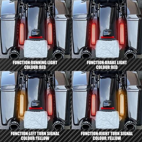 LED Tail Lights for Rear Fender Fascia Compatible with Touring Road King FLHR, Road Glide FLTRX, Street Glide FLHX, Ultra Limited FLHTK, Electra Glide Standard 2014-2025 (Smoked Lens) in Kuwait