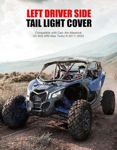X3 Left Tail Light Cover, Driver Side Rear Brake Stop Light Housing Bezel Panel for Can-Am Maverick X3 XDS XRS Max Turbo R 2017-2026 Accessories, Replace #705010686 in Saudi Arabia