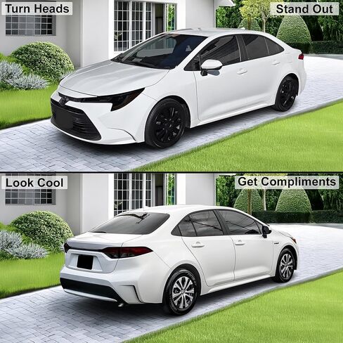 BOGAR TECH DESIGNS Full Headlight Taillight Tint Kit Compatible with Toyota Corolla 2020-2025, Dark Smoke in Kuwait