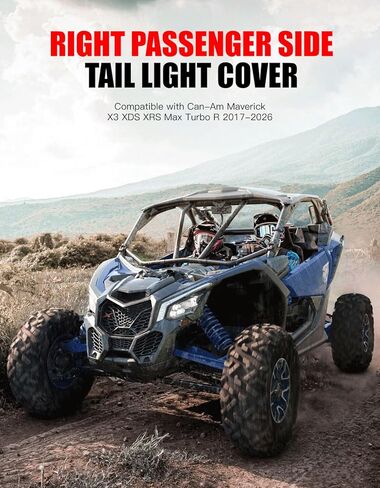 X3 Right Tail Light Cover, Passenger Side Rear Brake Stop Light Housing Bezel Panel for Can-Am Maverick X3 XDS XRS Max Turbo R 2017-2026 Accessories, Replace #705010687 in Saudi Arabia