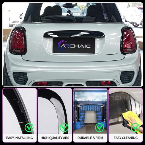 Archaic Rear Tail Light Cover Bezel Surround Trim Compatible with Mini Cooper F55 F56 F57 Hatchback/Convertible 2014-2024, ABS Taillight Ring,Glossy Black,Pair in Saudi Arabia