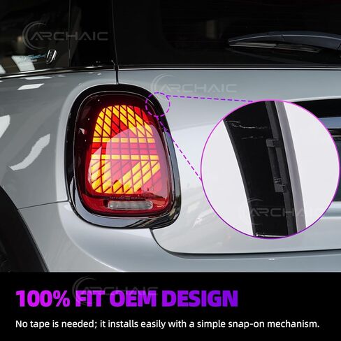 Archaic Rear Tail Light Cover Bezel Surround Trim Compatible with Mini Cooper F55 F56 F57 Hatchback/Convertible 2014-2024, ABS Taillight Ring,Glossy Black,Pair in Saudi Arabia