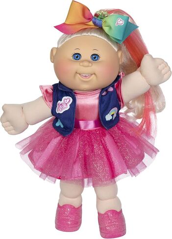 Cabbage Patch Kids, JoJo Siwa Doll, 14", Plush-Toy, Includes Sparkly Dress, Vest with Patches, Giant Hair Bow – with Birth Certificate, Birthdate, Birth Time in Saudi Arabia