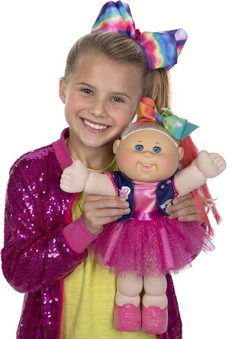Cabbage Patch Kids, JoJo Siwa Doll, 14", Plush-Toy, Includes Sparkly Dress, Vest with Patches, Giant Hair Bow – with Birth Certificate, Birthdate, Birth Time in Saudi Arabia
