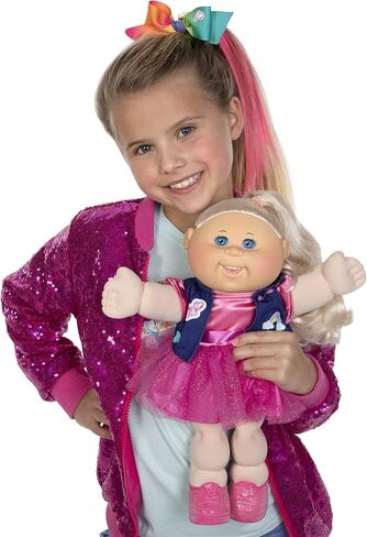Cabbage Patch Kids, JoJo Siwa Doll, 14", Plush-Toy, Includes Sparkly Dress, Vest with Patches, Giant Hair Bow – with Birth Certificate, Birthdate, Birth Time in Saudi Arabia