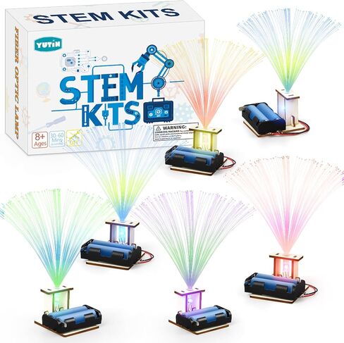 6 Set STEM Kits for Kids Age 6-8 8-10, Bulk Fiber Optic Lights Science Experiments for Classroom, STEM Activities Toys for Boys Girls 8-13 Year Old Gift, Circuit Building Kit, Electric Craft Projects in Saudi Arabia