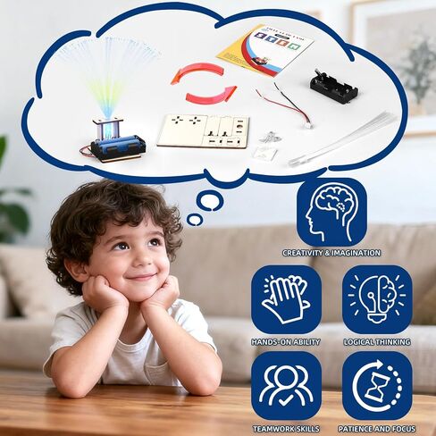 6 Set STEM Kits for Kids Age 6-8 8-10, Bulk Fiber Optic Lights Science Experiments for Classroom, STEM Activities Toys for Boys Girls 8-13 Year Old Gift, Circuit Building Kit, Electric Craft Projects in Saudi Arabia