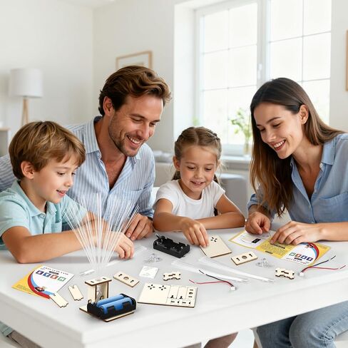 6 Set STEM Kits for Kids Age 6-8 8-10, Bulk Fiber Optic Lights Science Experiments for Classroom, STEM Activities Toys for Boys Girls 8-13 Year Old Gift, Circuit Building Kit, Electric Craft Projects in Saudi Arabia