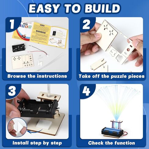 6 Set STEM Kits for Kids Age 6-8 8-10, Bulk Fiber Optic Lights Science Experiments for Classroom, STEM Activities Toys for Boys Girls 8-13 Year Old Gift, Circuit Building Kit, Electric Craft Projects in Saudi Arabia