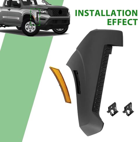 JX Racing Bumper Face Bar End Extension W/Side Marker Light Compatible with Nissan Frontier S SV 2022 2023 2024 Front Bumper Extension Right/Passenger Side for 620189BU0C NI1017100 in Saudi Arabia