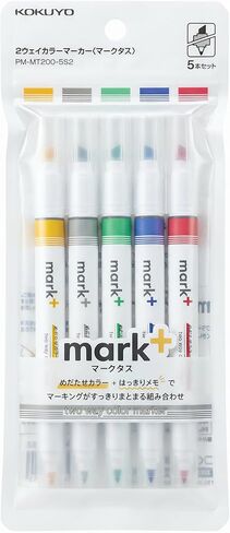 KOKUYO PM-MT200-5S2 Highlighter, 2-Way Color Marker, Marktus, 5 Color Set in Saudi Arabia