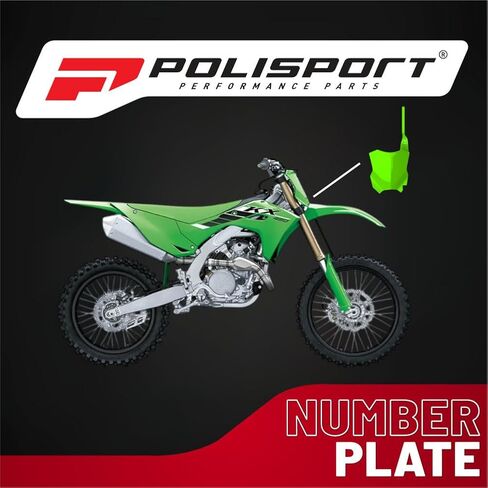 لوحة أرقام للدراجات النارية Polisport Motocross (MX) لدراجات Kawasaki KX125 وKX250 (2003-2008) الترابية - لوحة رفرف الدراجة الترابية خفيفة الوزن ومقاومة للصدمات - أخضر in Kuwait