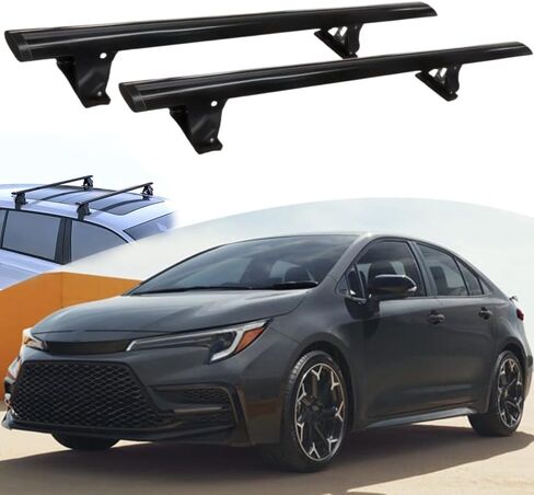 Aluminum Roof Rack Cross Bars Compatible with Toyota Corolla Sedan E210 2018-2026 Anti Theft Crossbars Rooftop Storage Cargo Luggage Carrier Without Roof Rail 2PCS Black in Saudi Arabia