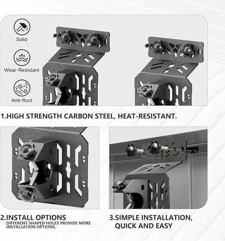 YZONA Bed Rail Recovery Board Mounts Brackets for Pickup Trucks, Heavy-Duty Steel Traction Board Holder, Compatible with Bed Rail Systems for Off-Road Sand, Snow, Mud Recovery Tracks in Kuwait