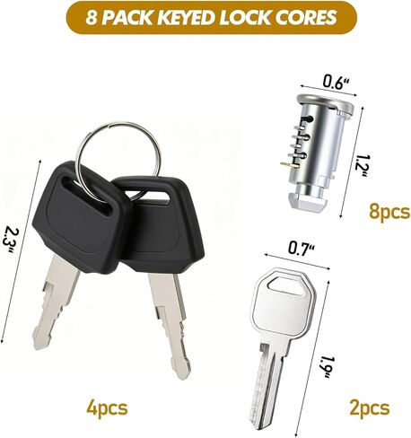 Zarique 8 Pack Keyed Lock Cores, Replacement Cylinders for Bike Racks, Roof Racks, Cargo Boxes, Ski Racks, and Rack Towers, Compatible with Thule One-Key System Lock Cylinders in Saudi Arabia