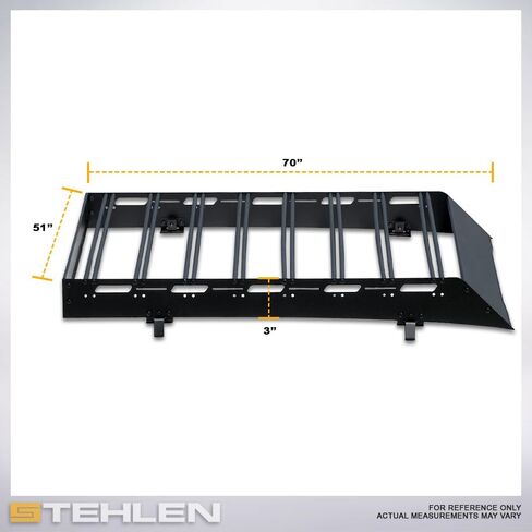 Stehlen 642167830900 70 x 51 Inch Roof Rack Basket Compatible with 2014-2021 Toyota Tundra CrewMax (Crew) Cab Black Modular Window Frames Rooftop Basket with Wind Fairing - Black in Saudi Arabia