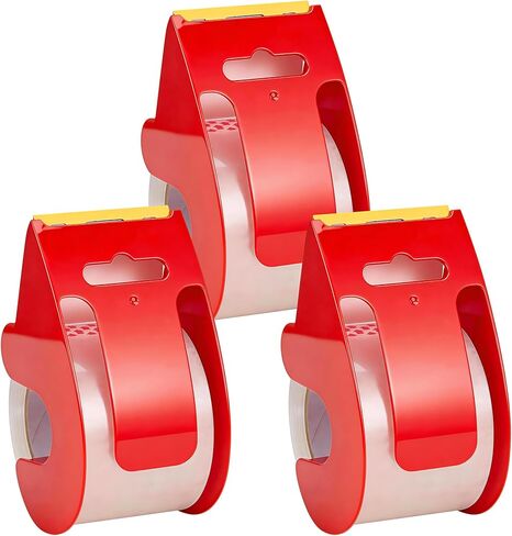 Silent Heavy Duty Packing Tape with Dispenser, Clear Noiseless Shipping Packaging Tape Rolls for Moving Boxes and Mailing Package, 2.7 mil, 1.88 Inch x 33 Yards, 1.5 Inch Core, 3 Pack in Saudi Arabia