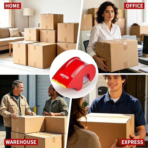 Silent Heavy Duty Packing Tape with Dispenser, Clear Noiseless Shipping Packaging Tape Rolls for Moving Boxes and Mailing Package, 2.7 mil, 1.88 Inch x 33 Yards, 1.5 Inch Core, 3 Pack in Saudi Arabia