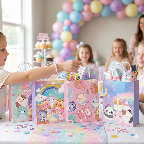 16 Pcs Cute Animals Gift Bags for Kids Party Supplies Birthday Decorations Baby Shower in Saudi Arabia