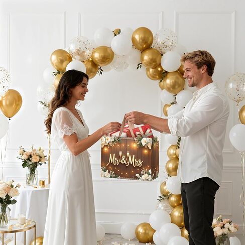 Wedding Gift Bags Mr and Mrs Engagement Gift Bags Elegant Bridal Shower Gifts Bag With Tissue Paper Greeting Card Wedding Wrapping Paper Party Favor Bag for Mr&Mrs Engagement Party Supplies Decor in Saudi Arabia
