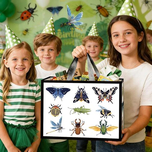 Wauprant Funny Bug Gift Bag for Boys Girls Bug Birthday Gift Bag with Wrapping Paper and Card Insect Butterfly Dragonfly Beetle Mantis Bag for Insect Lovers Baby Shower Bday Party Decor Supplies in Saudi Arabia