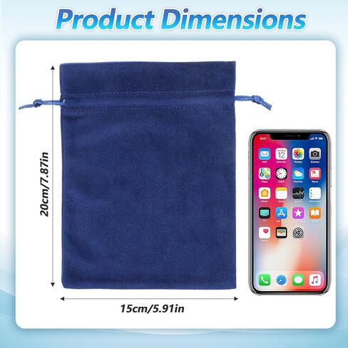 4 Pcs Velvet Gift Bag with Drawstring, 8 X 6 Inch Soft Velvet Pouch, Felt Velvets Drawstring Bag for Jewelry Bracelet Storage, Christmas Gifts, Board Games in Saudi Arabia