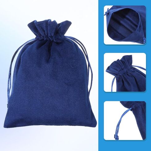 4 Pcs Velvet Gift Bag with Drawstring, 8 X 6 Inch Soft Velvet Pouch, Felt Velvets Drawstring Bag for Jewelry Bracelet Storage, Christmas Gifts, Board Games in Saudi Arabia