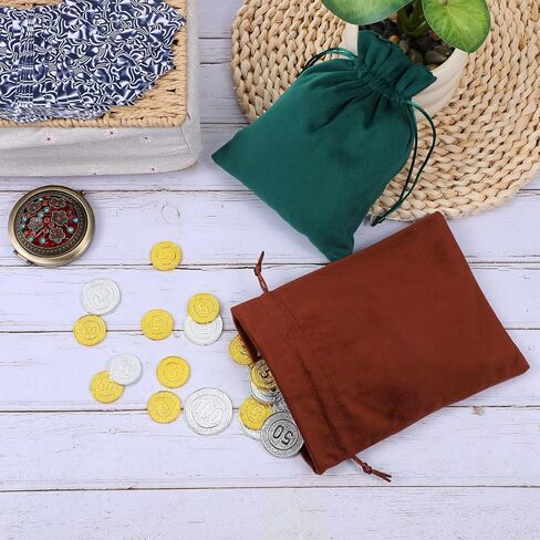 4 Pcs Velvet Gift Bag with Drawstring, 8 X 6 Inch Soft Velvet Pouch, Felt Velvets Drawstring Bag for Jewelry Bracelet Storage, Christmas Gifts, Board Games in Saudi Arabia