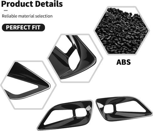 Exterior Front Fog Light Bezel Frame Cover Trim Front Fog Light Lamp Cover Compatible with Jeep Cherokee 2019+ Exterior Accessories (ABS,2pcs/Set,Black) in Saudi Arabia