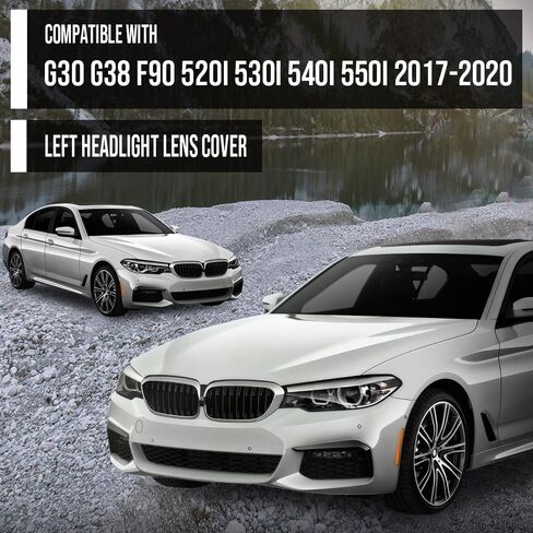 G-PLUS Headlight Lens Cover Compatible with BMW 5 Series G30 G31 G38 2017-2020 Fit BMW 520i 530i 540i 550i 2016-2019 63117214962, 7214962 Left Side Front Headlamp Lens Cover Clear in Kuwait