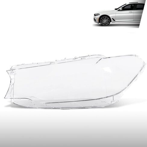 G-PLUS Headlight Lens Cover Compatible with BMW 5 Series G30 G31 G38 2017-2020 Fit BMW 520i 530i 540i 550i 2016-2019 63117214962, 7214962 Left Side Front Headlamp Lens Cover Clear in Kuwait