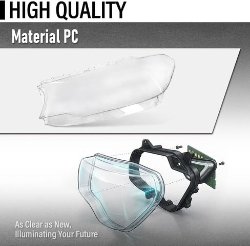G-PLUS Headlight Lens Cover Compatible with BMW 5 Series G30 G31 G38 2017-2020 Fit BMW 520i 530i 540i 550i 2016-2019 63117214962, 7214962 Left Side Front Headlamp Lens Cover Clear in Kuwait