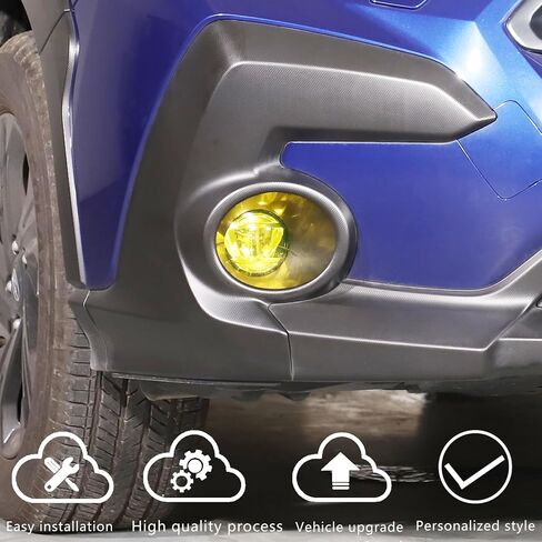 HAPPYHORSE Front Fog Light Trim Film Compatible with Subaru Crosstrek 2023 2024，Front Bumper Fog Light Lamp Vinyl Yellow Transparent Film，Front Fog Light Transparent Sticker Protective Accessories in Kuwait