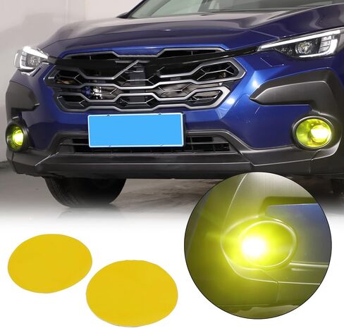 HAPPYHORSE Front Fog Light Trim Film Compatible with Subaru Crosstrek 2023 2024，Front Bumper Fog Light Lamp Vinyl Yellow Transparent Film，Front Fog Light Transparent Sticker Protective Accessories in Kuwait