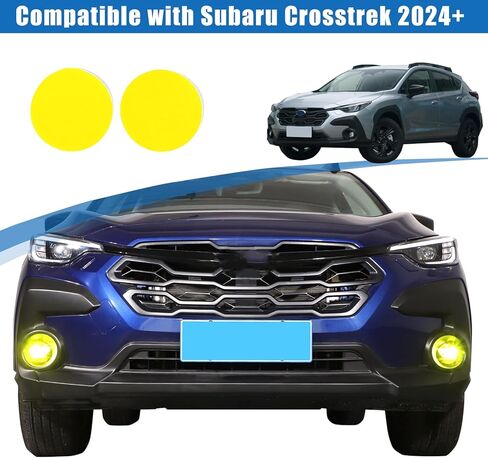 HAPPYHORSE Front Fog Light Trim Film Compatible with Subaru Crosstrek 2023 2024，Front Bumper Fog Light Lamp Vinyl Yellow Transparent Film，Front Fog Light Transparent Sticker Protective Accessories in Kuwait