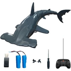 Summer Pool RC Shark Boat, Beach and Summer Submarine Electric 2.4GHz Remote Control Shark Model with Diving Function Water Spray Swimming for Lake Water -Cyan /1 Battery in Saudi Arabia