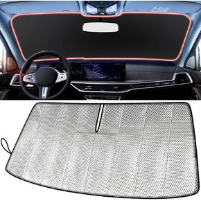 Windshield Sun Shade for Chevy Corvette C8 2020-2026 - Custom Fit Car Front Window Cover, Foldable Sunshade, 5-Layer Thermal Insulation, Blocks Heat & UV Rays, Keep Car Cool in Saudi Arabia