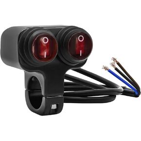7/8" Motorcycle Light Bar Switch, Waterproof 12V 6A Handlebar Double Control Push Button Switch, Aluminium Alloy ATV ON/Off Switches for Headlights Spotlights Fog Lights in Saudi Arabia