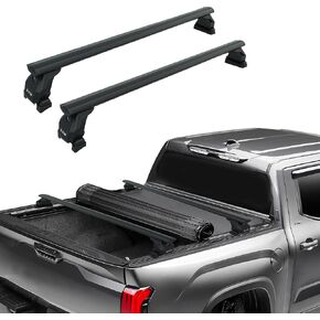 Heavy-Duty Truck Bed Rack Cross Bars,69" Aluminum T-Slot Bars(2PCS),Fits Full&Mid-Size Pickup Trucks,Fits Tonneau Covers with T-Slot Channels Only,400lbs Capacity,4 Load Stoppers,Lockable (Black) in Saudi Arabia