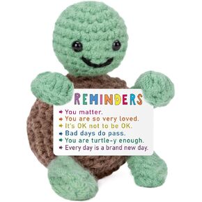 Funny Turtle Birthday Gifts for Women Men, Inspirational Encouragement Gifts for Best Friends Coworkers Sister Employee Appreciation, Handmade Emotional Positive Turtle Crochet Support Cheer Up Gift in Saudi Arabia
