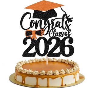 Rsstarxi 1 حزمة فئة من 2026 كعكة توبر قبعة التخرج بريق دبلوم تم تهنئة التخرج كعكة اختيار لعام 2026 موضوع التخرج لوازم تزيين الكيك باللون الوردي in Kuwait