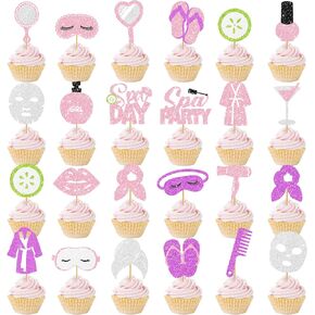Spa Party Decorations Cupcake Toppers: Spa Birthday Party Decorations Slumber Party Decorations Spa Birthday Party Supplies for Girls Ladies Night in Kuwait