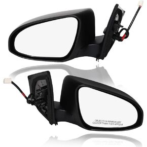 PM Auto Driver & Passenger Side Mirrors, Left-Right Power Non-Heated Paintable Manual Folding View Mirror Replacement For 2014-2019 Toyota Corolla, Door Mirror Pair of 2 in Kuwait