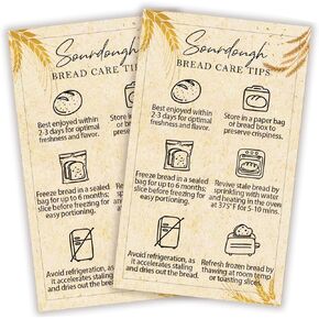 100 Pack Sourdough Bread Care Instruction Card 3.5x2.1 Sourdough Care Cards Bread Stickers for Sourdoug Supplies Storage Tip Label Sourdough Stickers for Packaging Bread Sourdough Essentials in Saudi Arabia